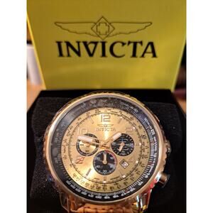 INVICTA Aviator Men's Watch 49.5mm Gold Tone Brass 49081